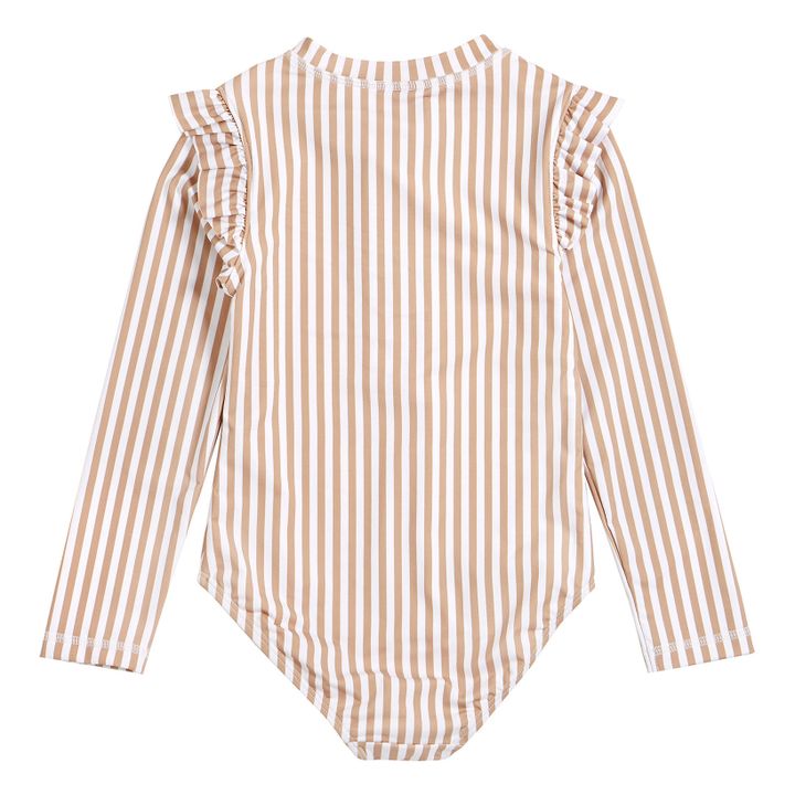 Costume da bagno a maniche lunghe in nylon riciclato | Ecru- Immagine del prodotto n°1