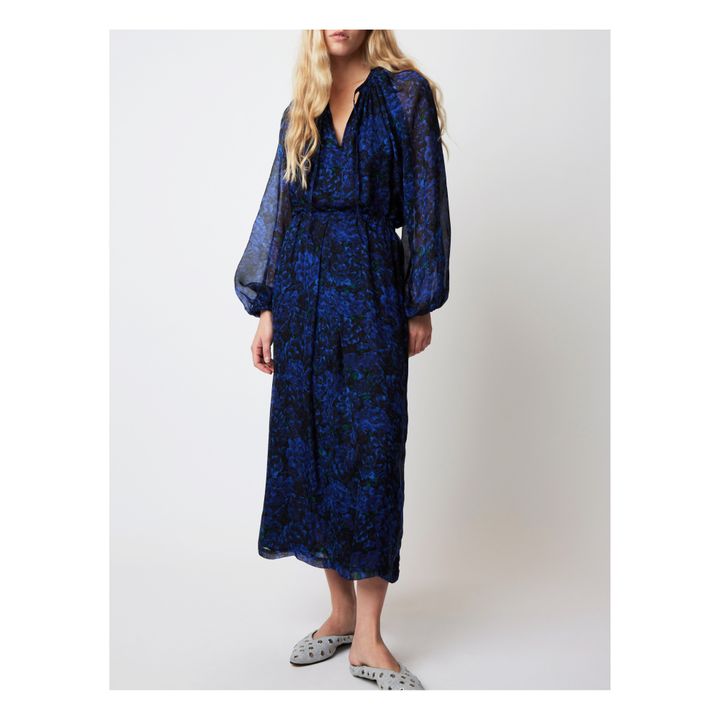 Jupe Julee Muse Soie | Bleu nuit- Image produit n°2