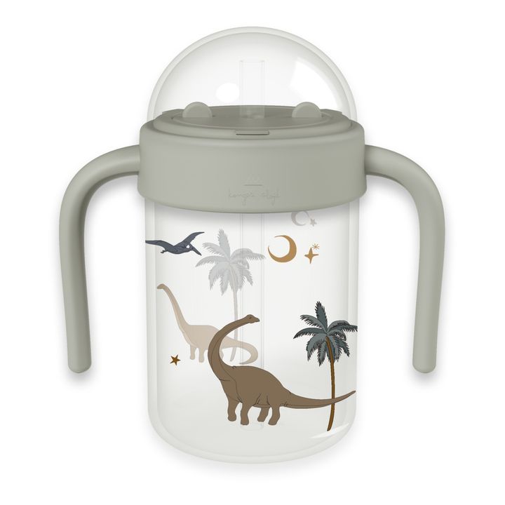 Tazza con cannuccia, modello: Dino | Verde- Immagine del prodotto n°0