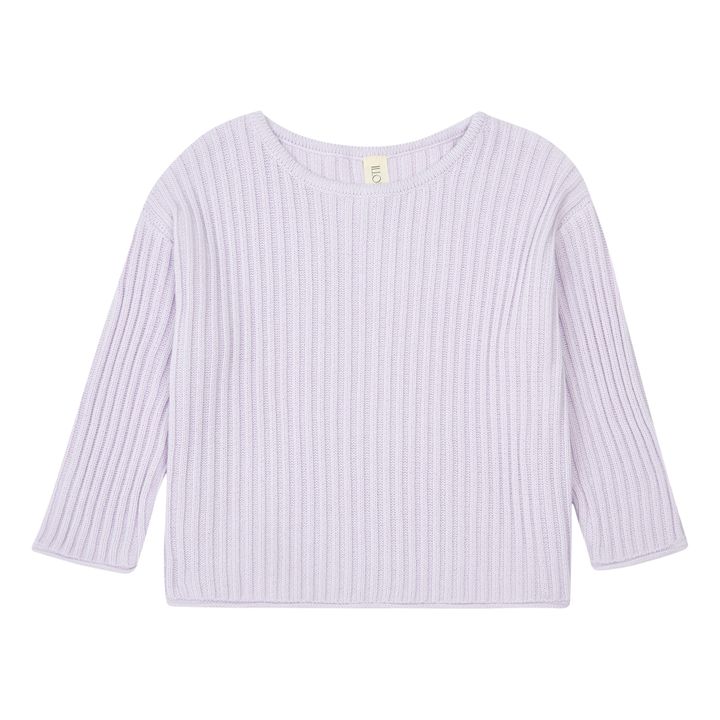 Organic Cotton Rib Knit Sweater | Lilla- Immagine del prodotto n°0