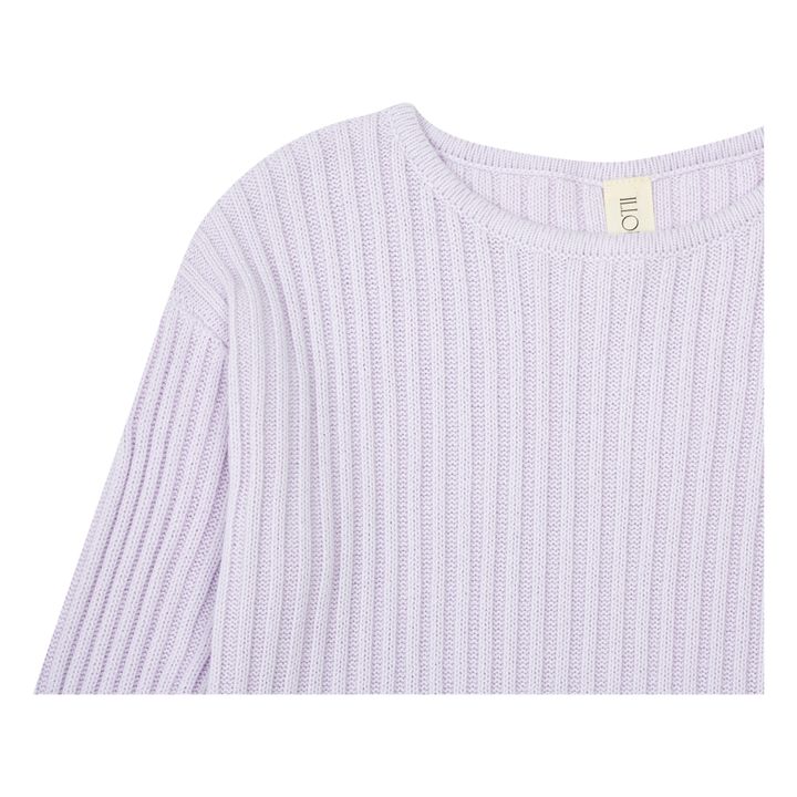 Organic Cotton Rib Knit Sweater | Lilla- Immagine del prodotto n°3