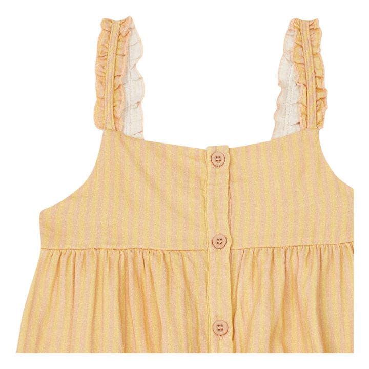 Kleid aus Baumwollgaze gestreift Luz | Blasses Gelb- Produktbild Nr. 1