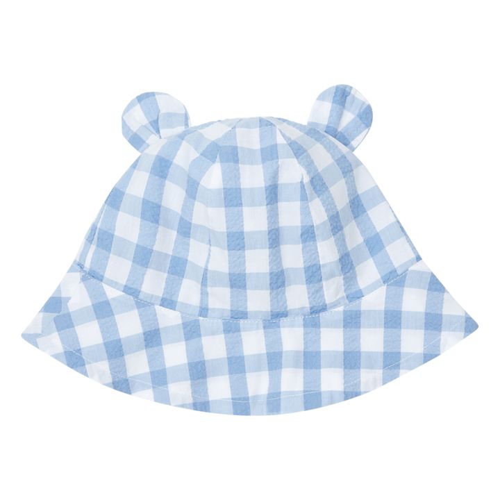 Chapeau Seersucker Carreaux | Bleu- Image produit n°0