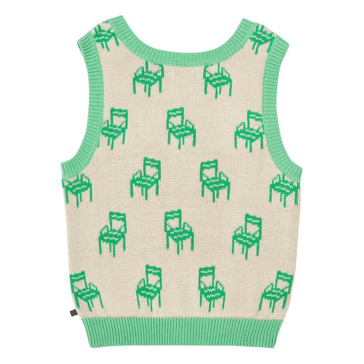 Maglione senza maniche, con stampa, motivo: sedia | Verde menta- Immagine del prodotto n°2