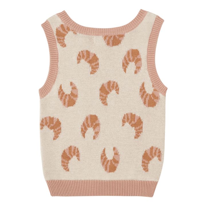 Pull senza maniche, in maglia, con stampa, motivo: croissant | Rosa chiaro- Immagine del prodotto n°2