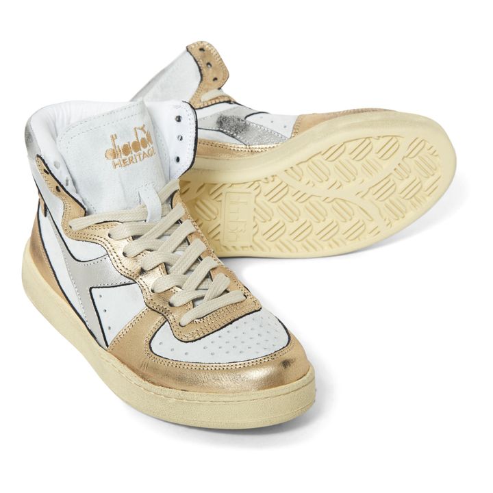Sneakers mittelhoch Metal Pigskin | Beige- Produktbild Nr. 1