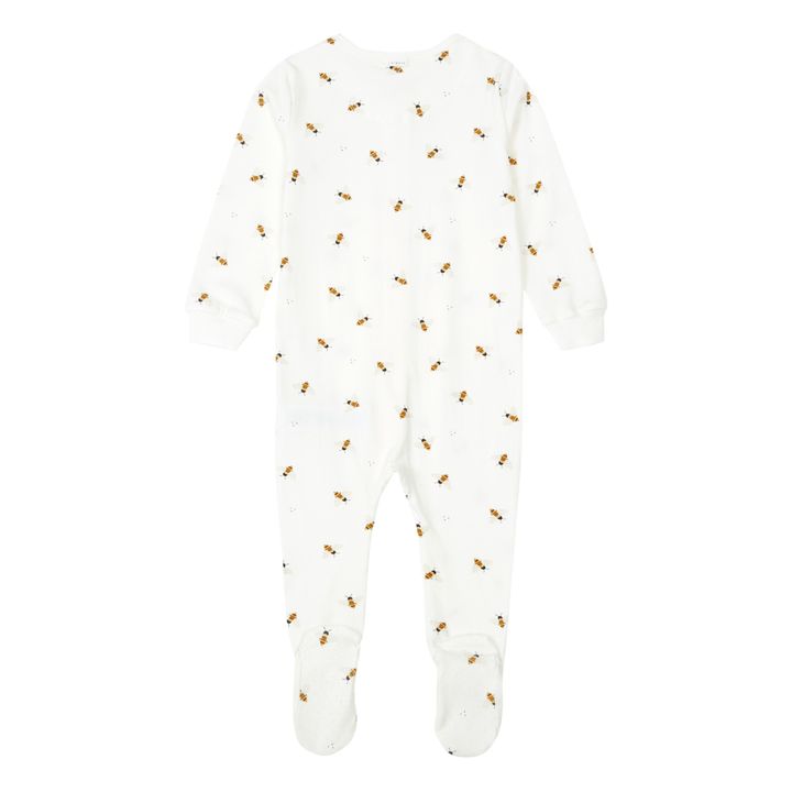 Pijama de una pieza de algodón orgánico Abejas | Crudo- Imagen del producto n°1