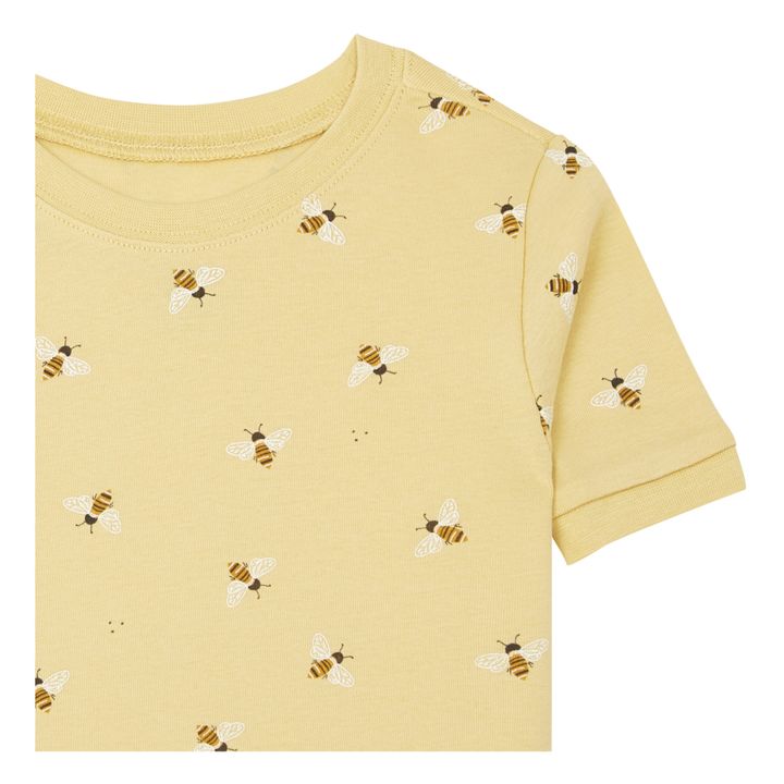 Kurzärmliger Pyjama aus Bio-Baumwolle Bienen | Honiggelb- Produktbild Nr. 1