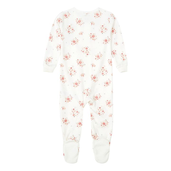 Pijama de una pieza de algodón orgánico Flores | Crudo- Imagen del producto n°1