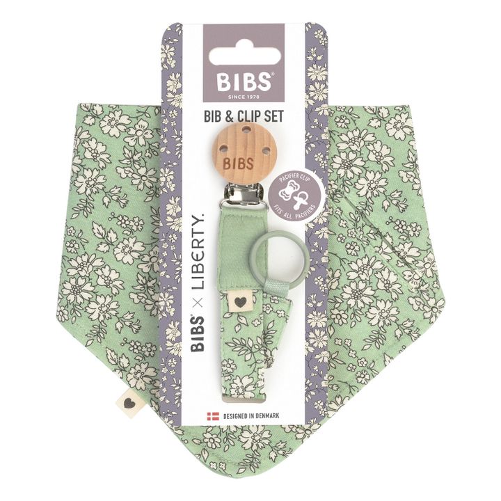 Sujetachupetes y babero bandana - Bibs x Liberty | Salvia- Imagen del producto n°0