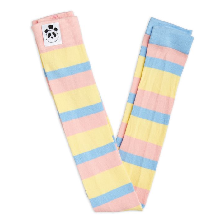Legging Coton Bio Rayé Pastel | Rose- Image produit n°0