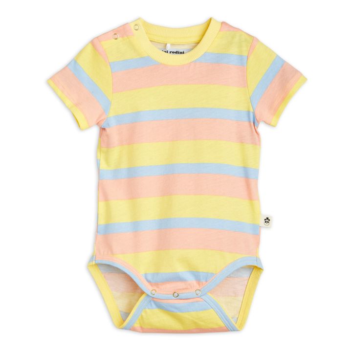 Body a rayas de algodón orgánico Pastel | Rosa- Imagen del producto n°0