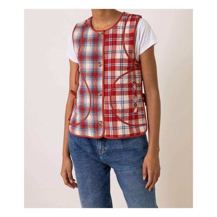 Veste Sans Manches Valery Coton Bio | Rouge- Image produit n°1