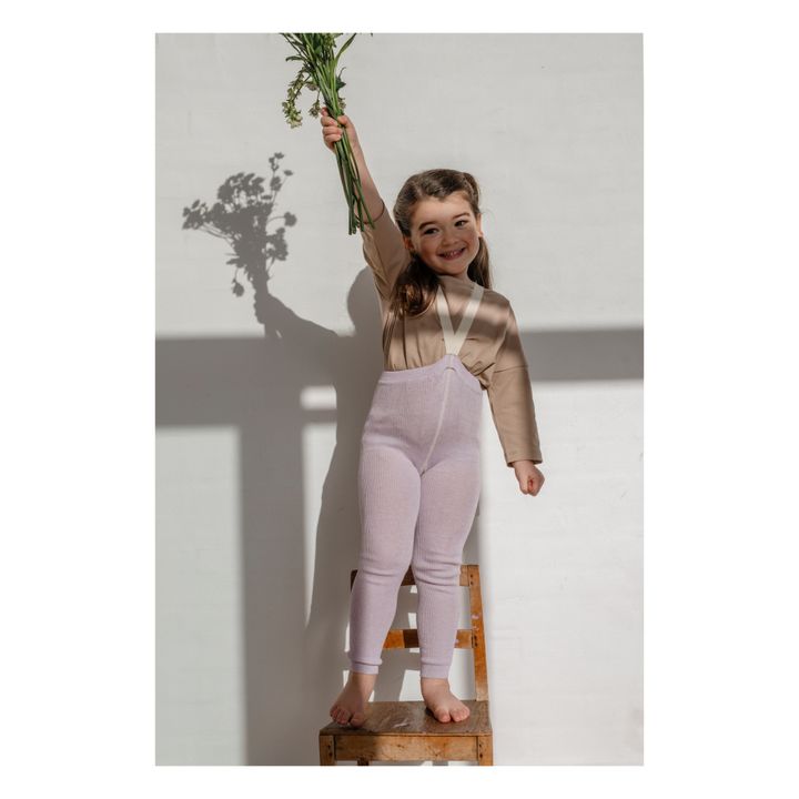 Collants à Bretelles Coton Bio Sans Pieds | Lavande- Image produit n°1