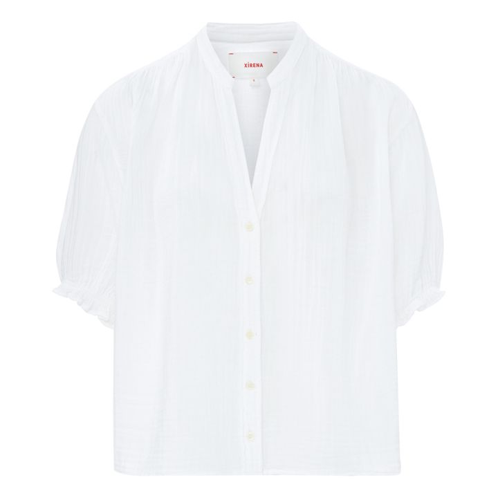 Blusa de gasa de algodón Alyss | Blanco- Imagen del producto n°0