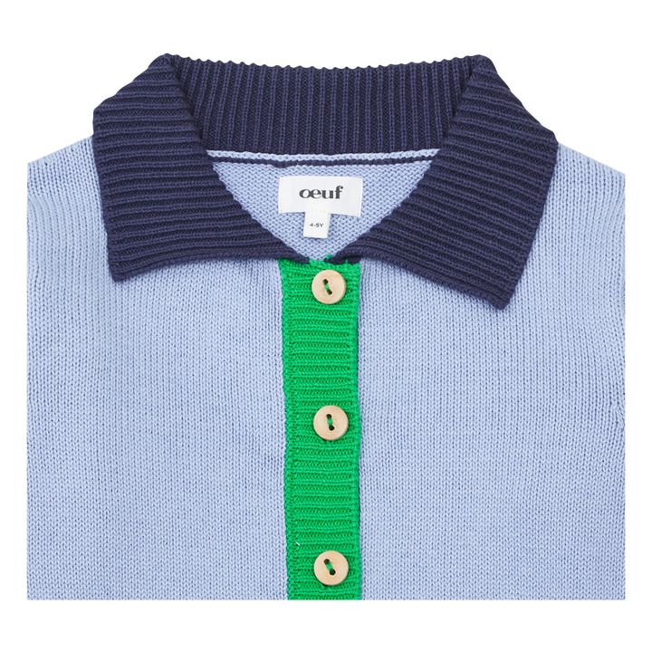 Cardigan Tricolore | Bleu ciel- Image produit n°1