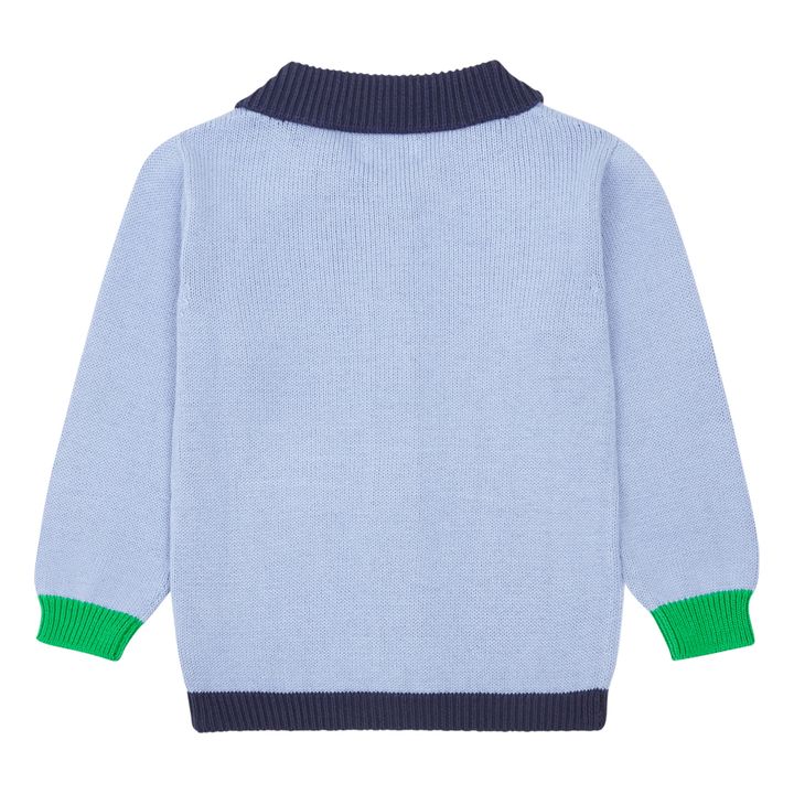 Cardigan Tricolore | Bleu ciel- Image produit n°2