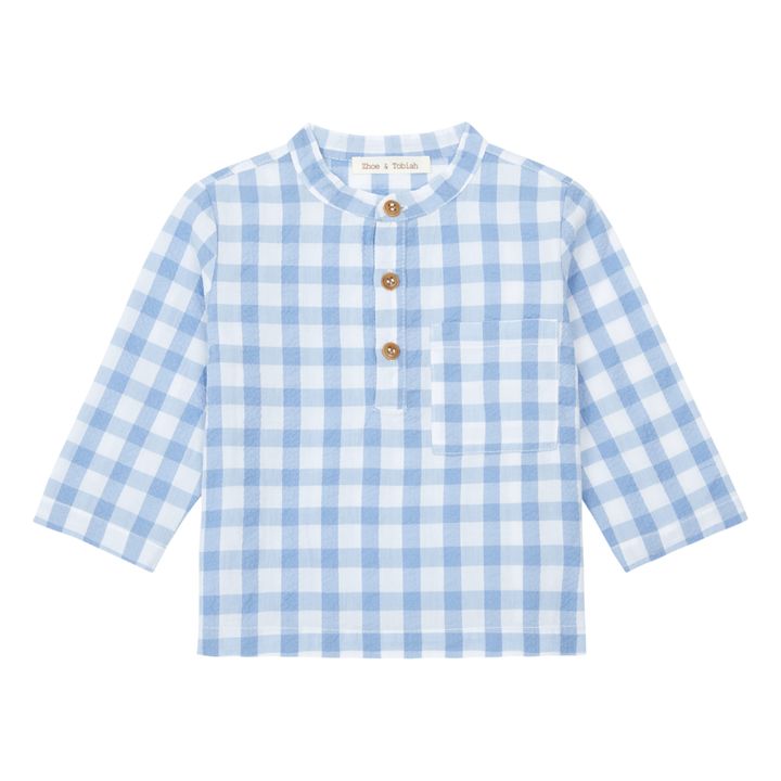 Checked Seersucker Kurta | Azul- Imagen del producto n°0