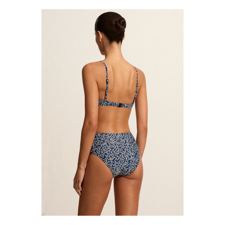 Top bikini, modello: Crop Top, motivo: floreale | Blu- Immagine del prodotto n°4