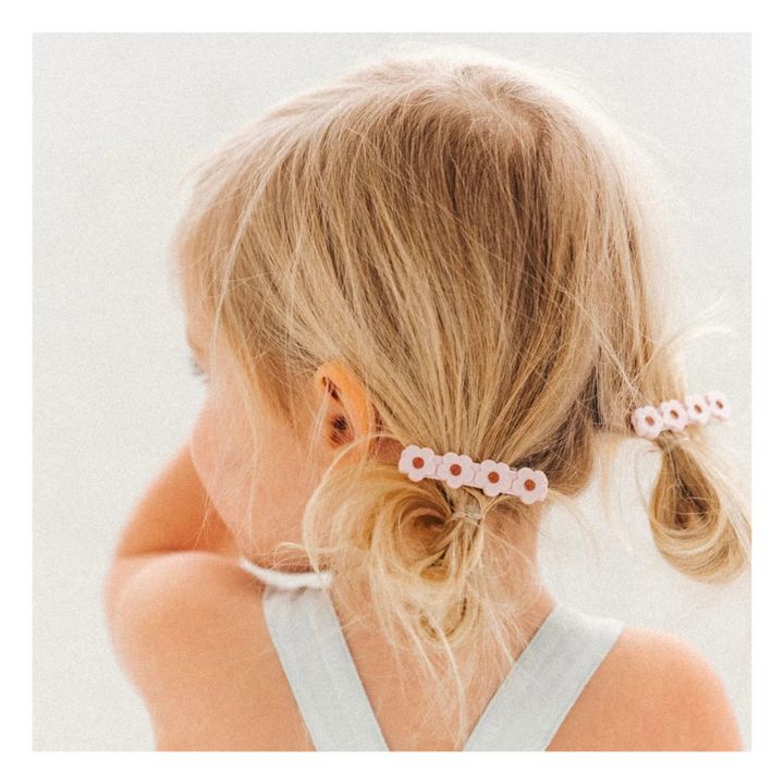 Set di 2 fermacapelli, motivo: cuori, fiori | Rosa incarnato- Immagine del prodotto n°1