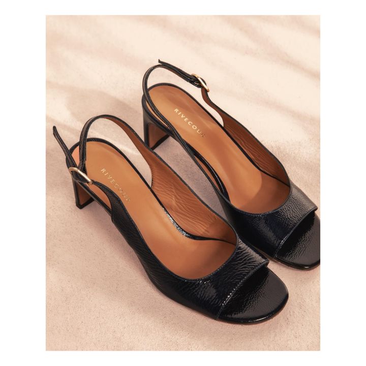 Sandalen mit Absatz Leder Nr. 598 | Navy- Produktbild Nr. 2