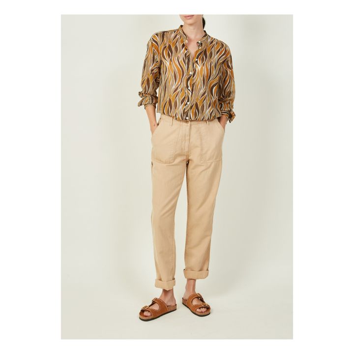 Cotton and Linen Paint Pants | Sabbia- Immagine del prodotto n°1