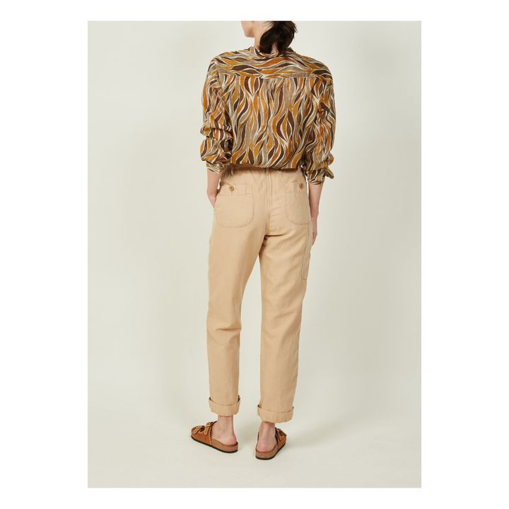 Cotton and Linen Paint Pants | Sabbia- Immagine del prodotto n°2