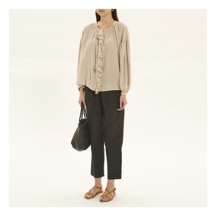 Erica Bubble Crepe Blouse | Sabbia- Immagine del prodotto n°1
