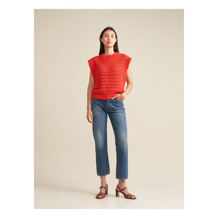 Aiten Organic Cotton Sweater - Women’s Collection | Rouge coquelicot- Immagine del prodotto n°1
