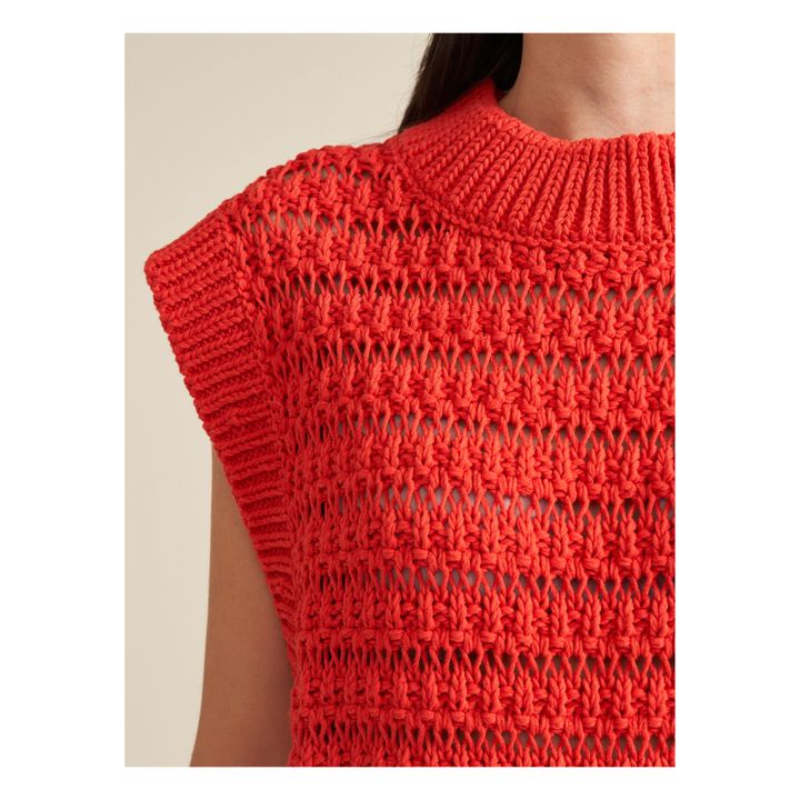 Aiten Organic Cotton Sweater - Women’s Collection | Rouge coquelicot- Immagine del prodotto n°5