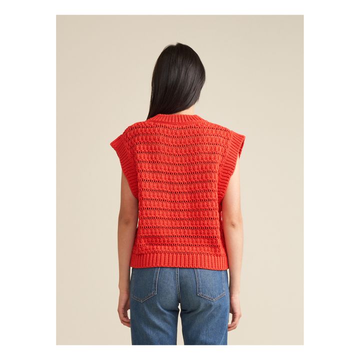 Pull Aiten Coton Bio - Collection Femme | Rouge coquelicot- Image produit n°6