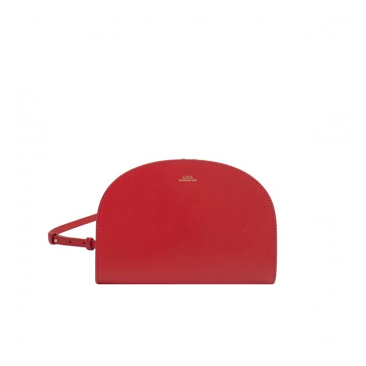 Half-Moon Smooth Leather Clutch Bag | Rojo- Imagen del producto n°0