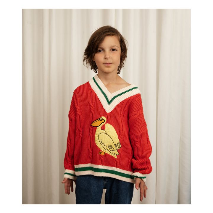 Jersey de algodón orgánico Pelícano | Rojo- Imagen del producto n°1