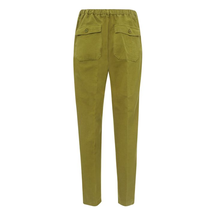 Pumping Cotton and Linen Pants | Verde militare- Immagine del prodotto n°7