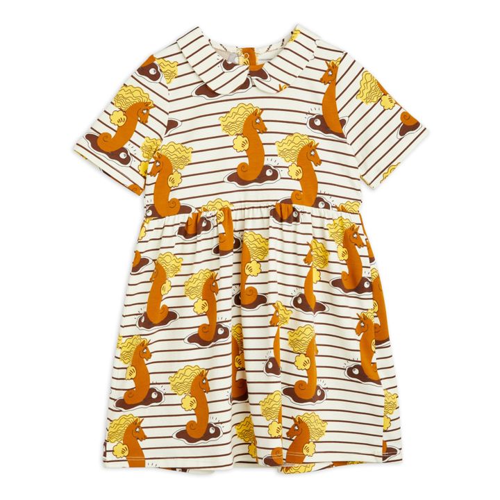 Robe Coton Bio Unicorn Seahorse | Ecru- Image produit n°0