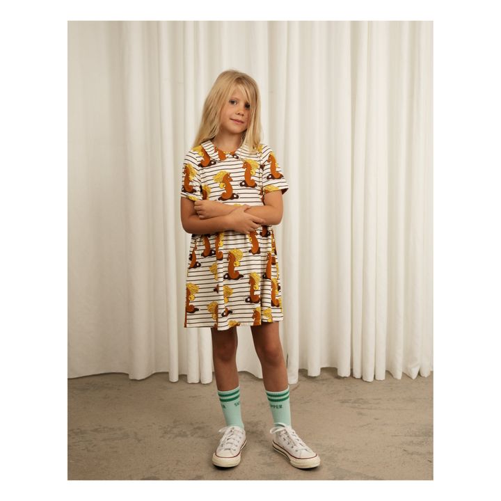 Robe Coton Bio Unicorn Seahorse | Ecru- Image produit n°1