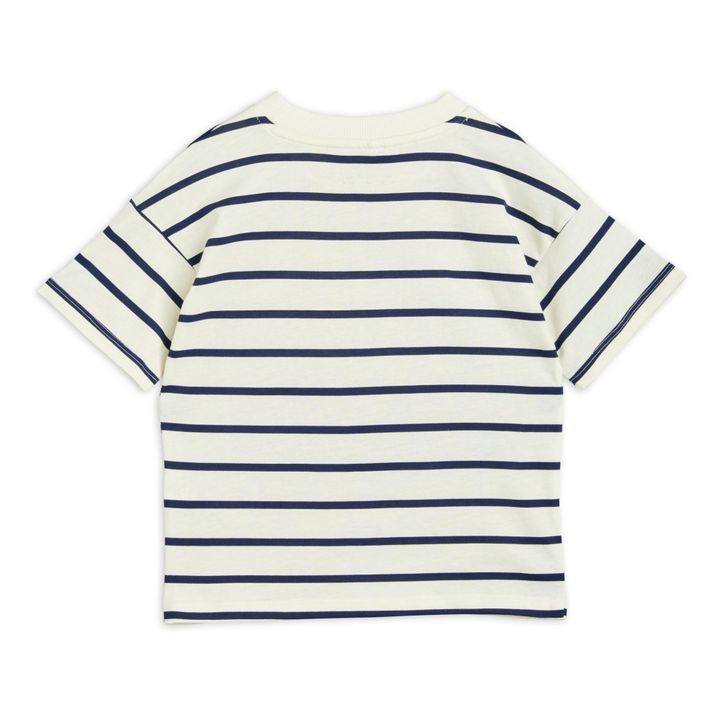 Camiseta a rayas de algodón orgánico Ferry | Blanco- Imagen del producto n°3