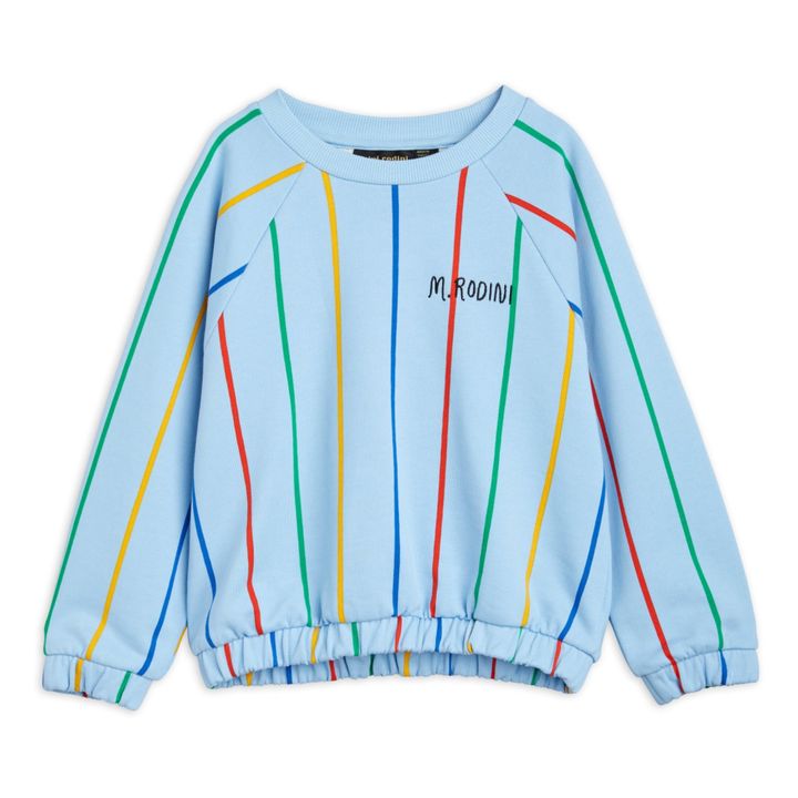 Felpa in cotone organico a righe | Azzurro- Immagine del prodotto n°0
