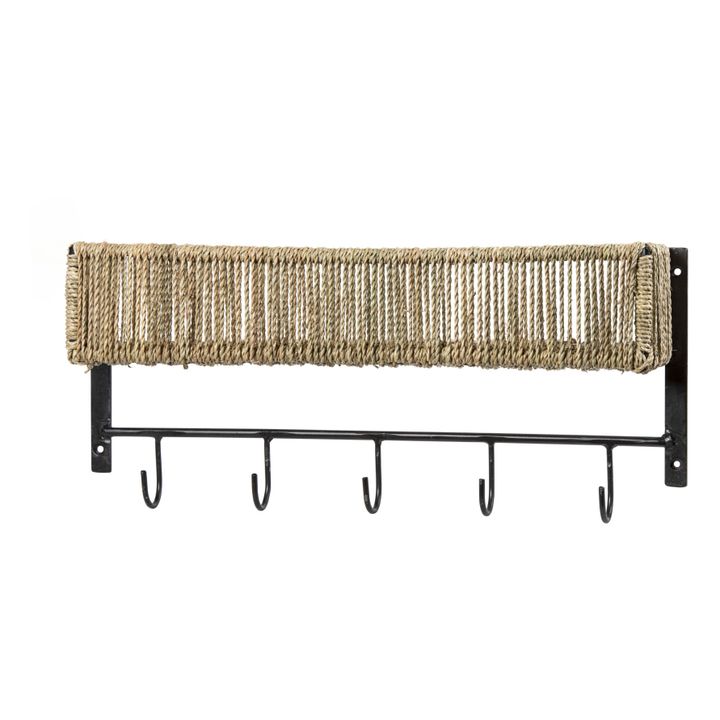 Estantería de metal y hojas de palmera | Negro- Imagen del producto n°0