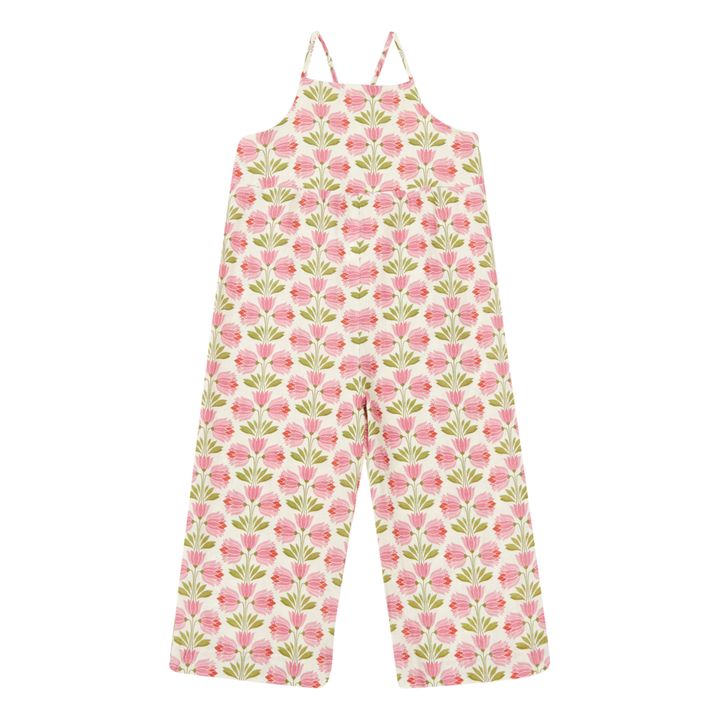 Träger-Overall mit Blumenmuster | Rosa- Produktbild Nr. 0