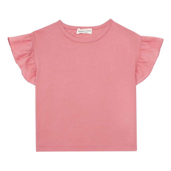 Babe Tess T Shirt With Ruffled Sleeves Pink Smallable