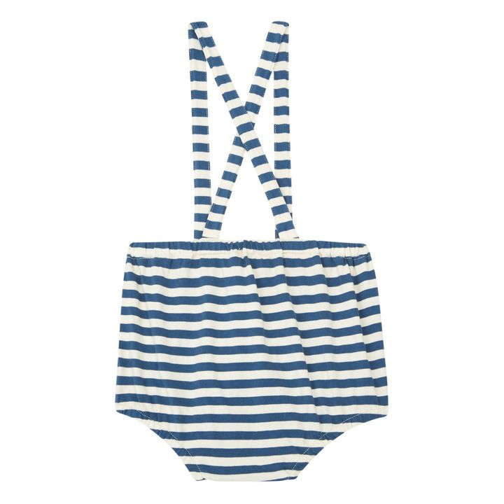 Culotte a sbuffo, con bretelle, a righe | Blu marino- Immagine del prodotto n°1