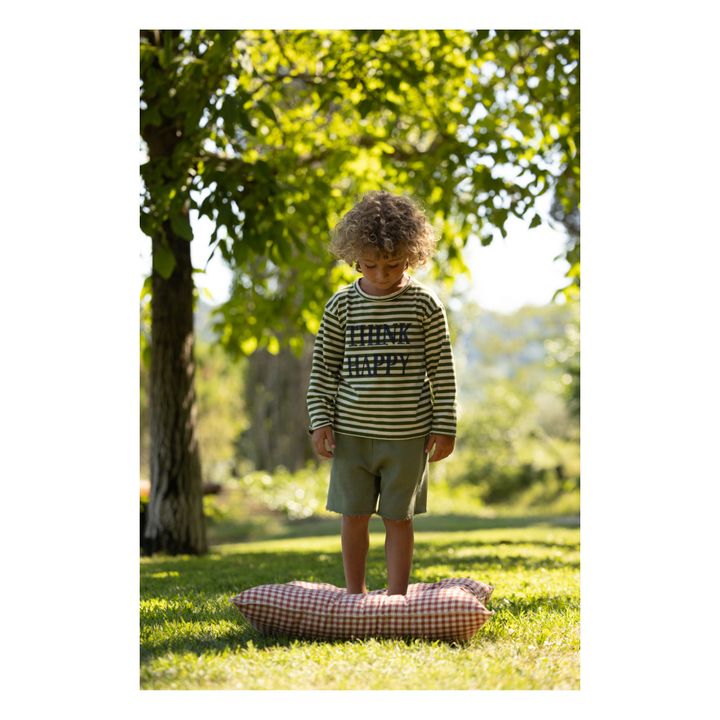 Camiseta de rayas Think Happy | Verde- Imagen del producto n°1