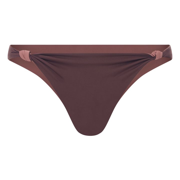 Alma Deia Reversible Two Tone Tie Up Bikini Bottom Chocolate