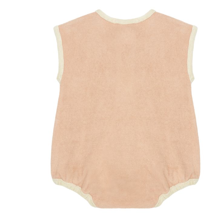 Orso Terry Cloth Romper | Rosa corallo- Immagine del prodotto n°2