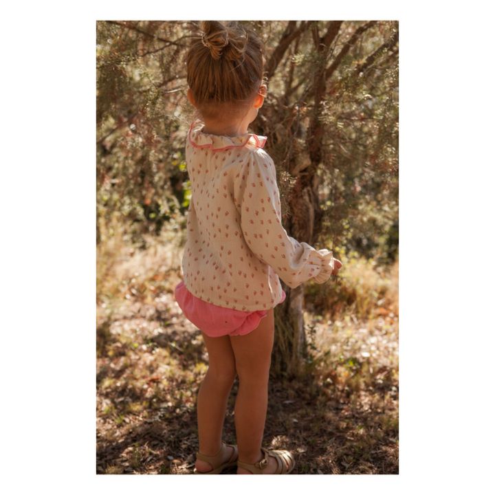 Bianca Cotton Gauze Hearts Blouse | Bianco- Immagine del prodotto n°4