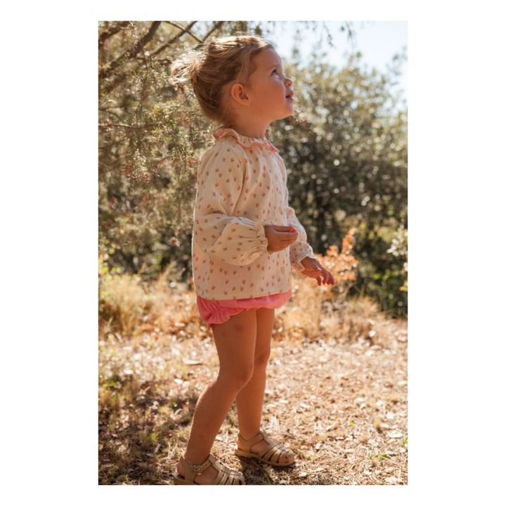 Bianca Cotton Gauze Hearts Blouse | Bianco- Immagine del prodotto n°6
