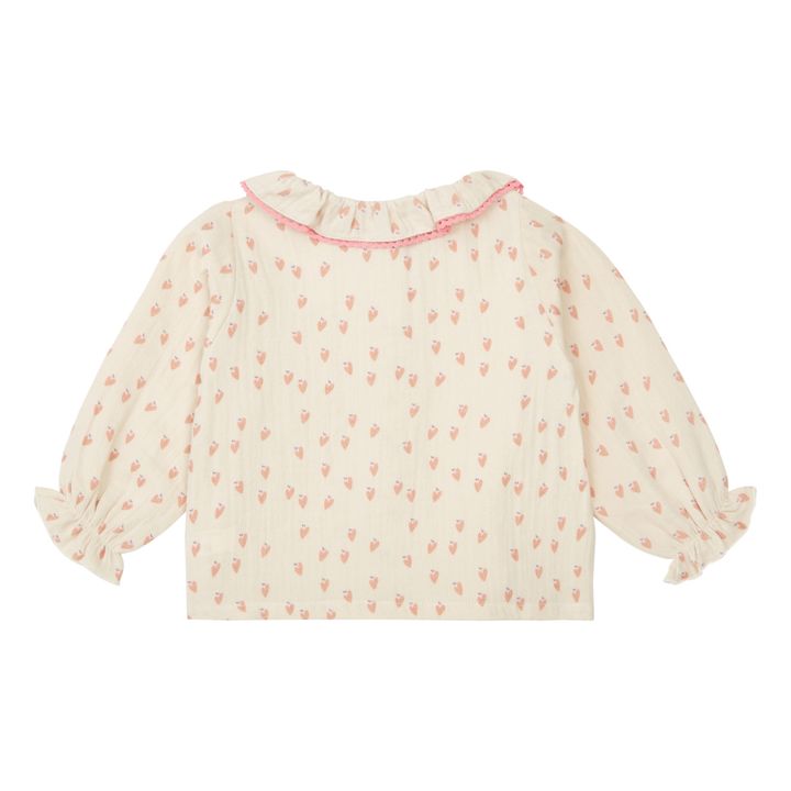 Bianca Cotton Gauze Hearts Blouse | Bianco- Immagine del prodotto n°8