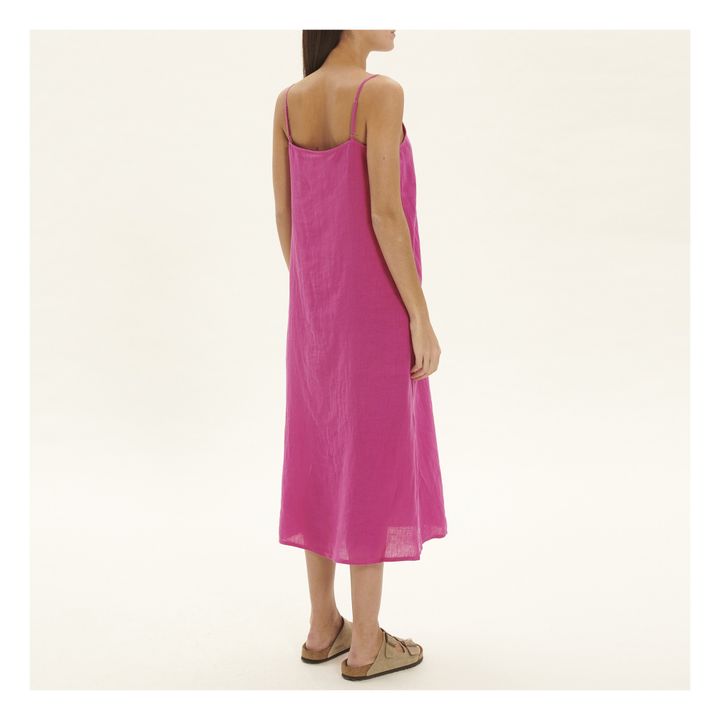 Rubine Linen Dress | Fuscia- Immagine del prodotto n°2