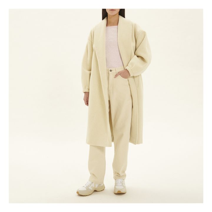 Karabay Belted Wool Coat | Ecru- Immagine del prodotto n°2